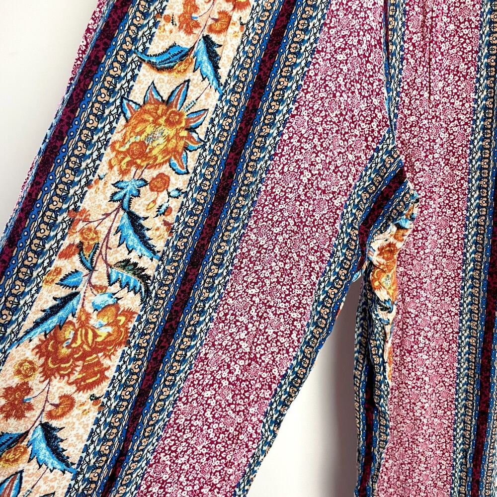 Boho Patchwork Jumpsuit Medium Strapless Wide Leg… - image 3